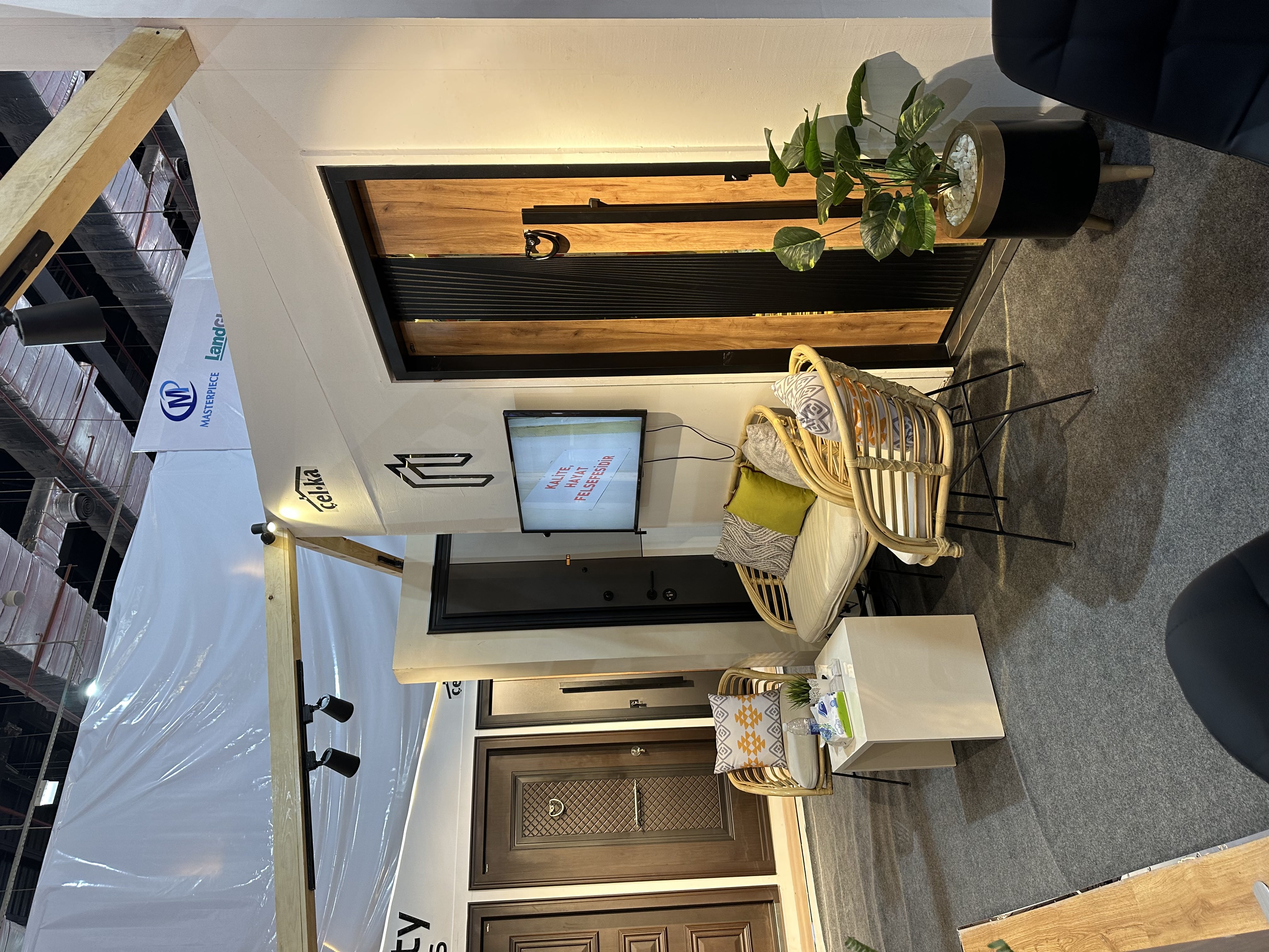 Visitors at the Amity Doors stand